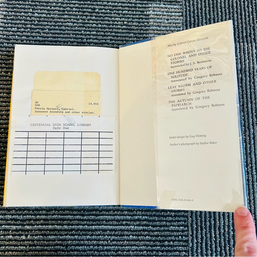 Innocent Erendira Gabriel Garcia Marquez First Ex-Library Polyester Hardcover DJ - Picture 5 of 10